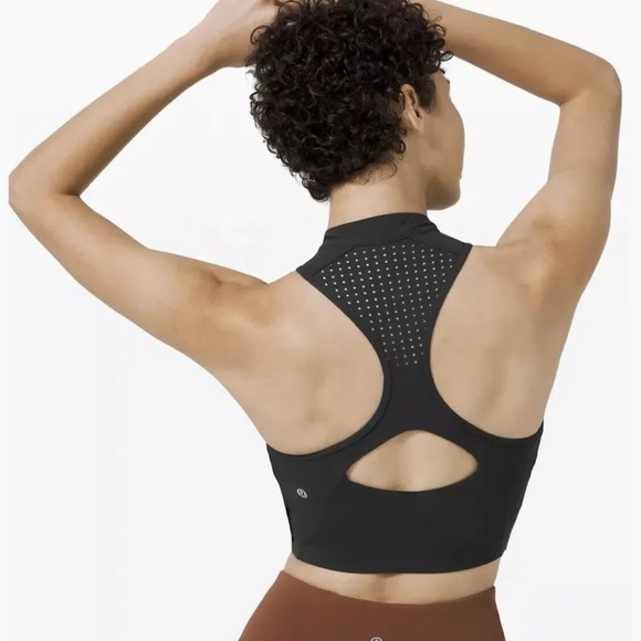 Lululemon high neck pullover sports bra zipper front padded Unleash Strength 4 - Picture 12 of 12